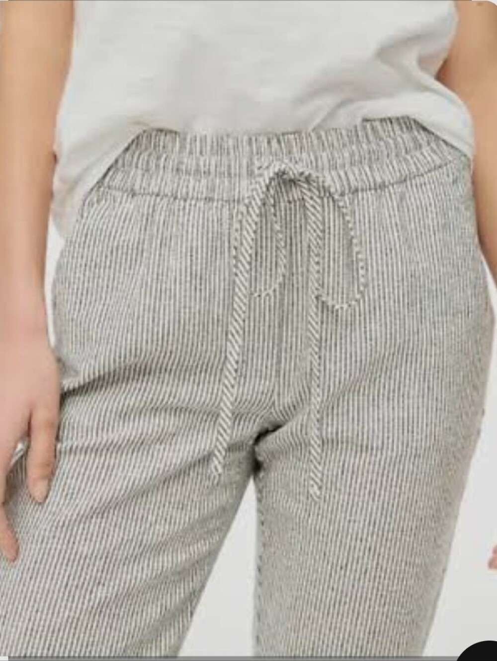 J. Crew Black and White Pinstripe Joggers